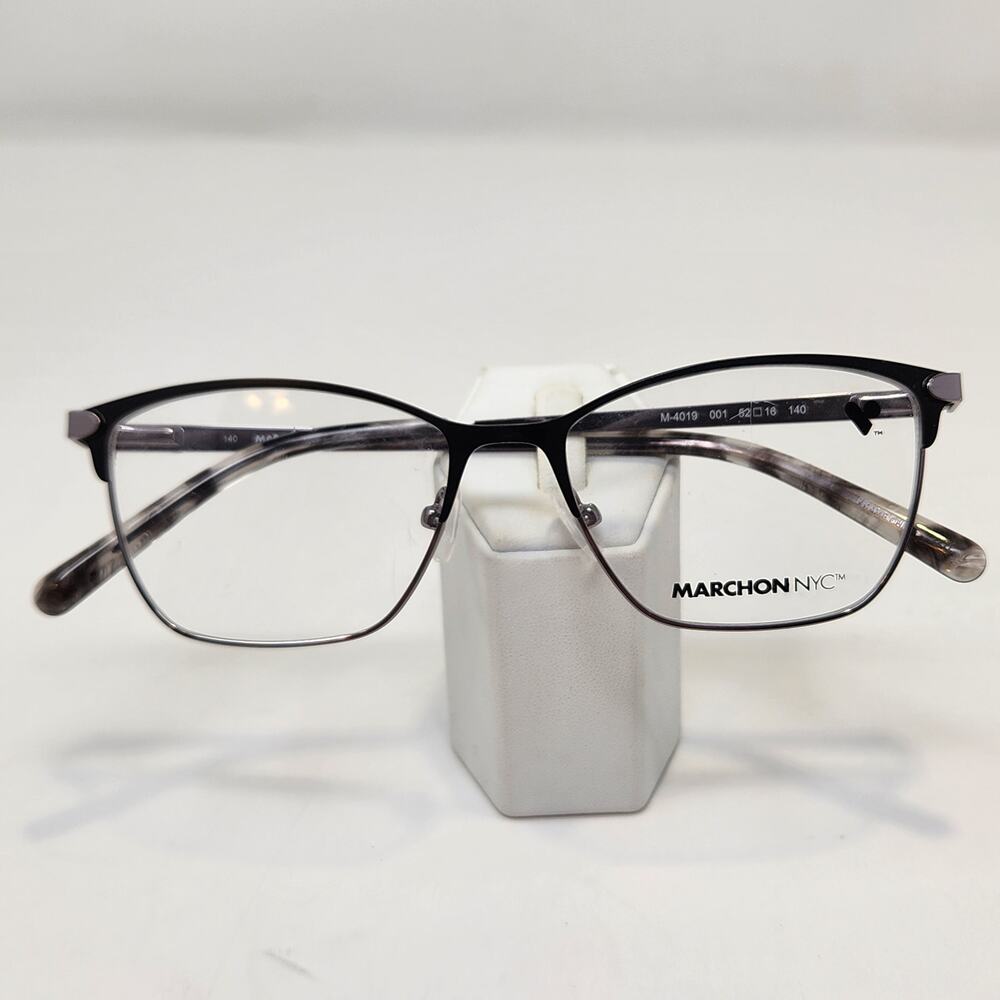 Pure Airlock Embrace 201 Blue Silver Rimless Eyeglass Frames Rectangle Crystals